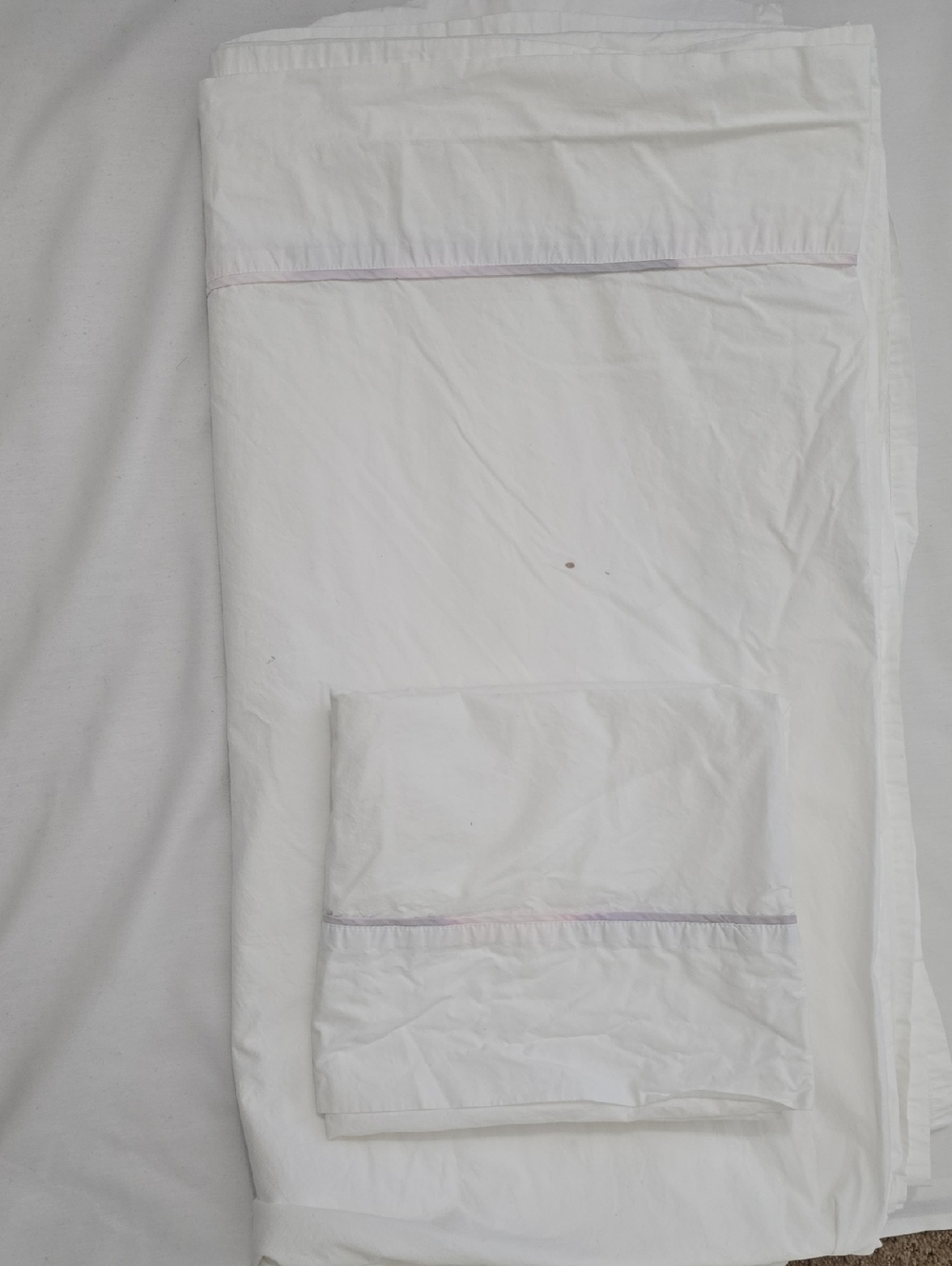 Serena & Lily White Percale Flat King Sheet And One Pillow Case